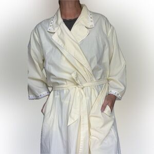 Secret Treasure’s‎ gingham yellow vintage Robe with Embroidered Collar size XL